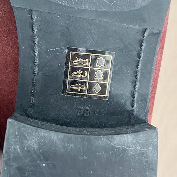 Free People Payton Penny Loafer Suede Maroon Size 8 - Picture 13 of 13